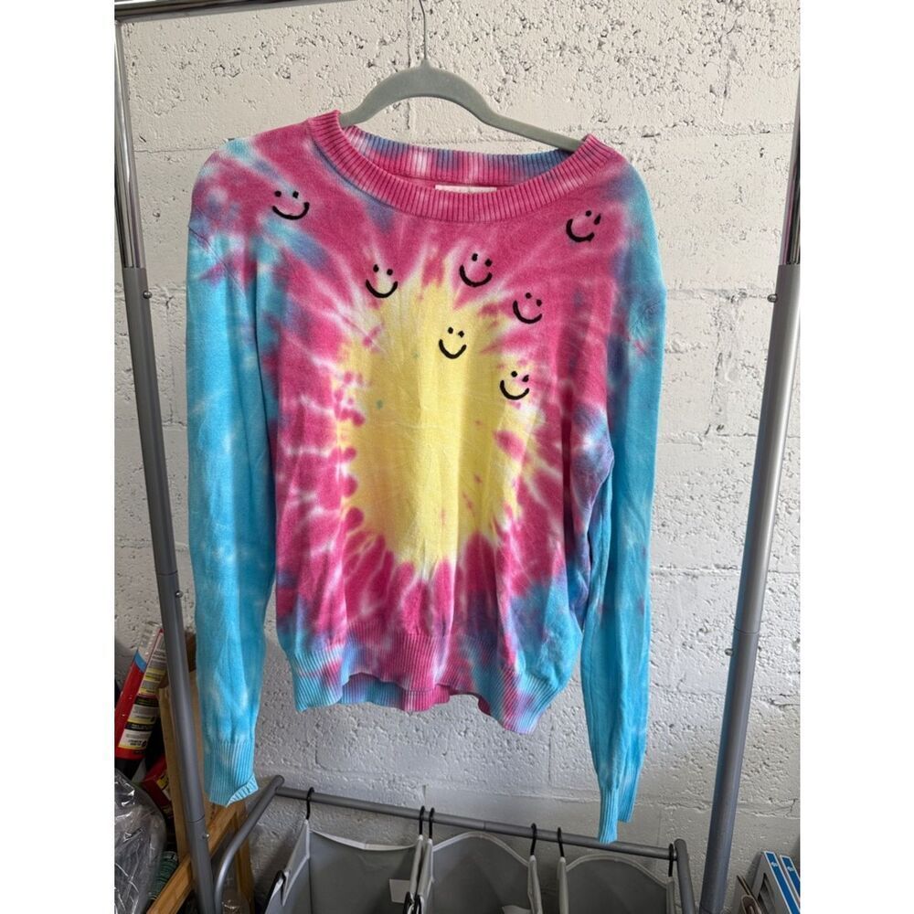 Spiritual Gangster - Medium - Tie Dye Pullover Smiley Knit Sweater - NWOT